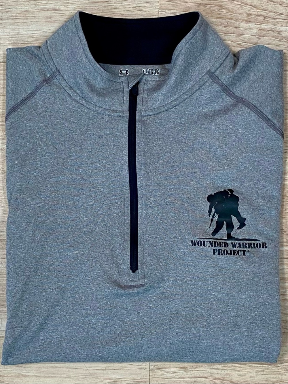 UA Wounded Warrior Project Pullover Men’s XL Grey 1/4 Zip WWP Light Shirt Jacket